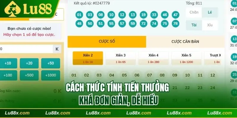 Cách thức tính tiền thưởng khá đơn giản, dễ hiểu
